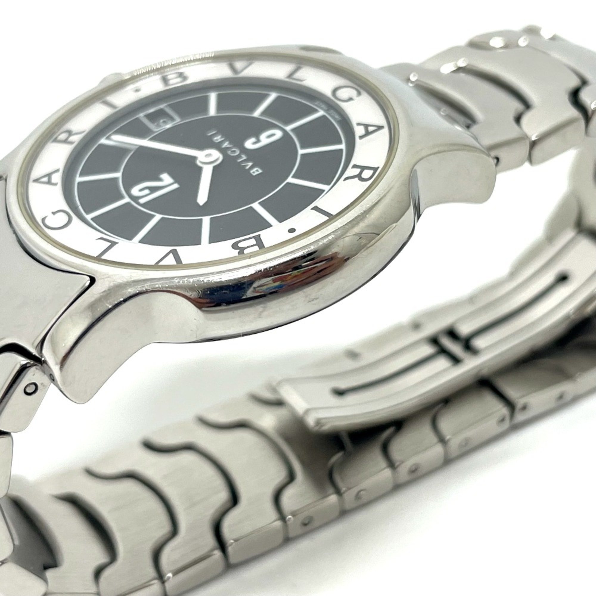 Bulgari ST35S Quartz date Wristwatch Silver