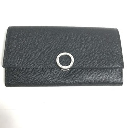 Bulgari Two fold Long Wallet Black Silver