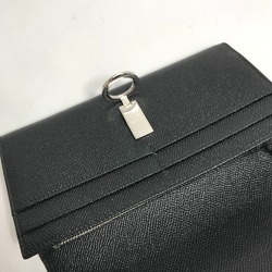 Bulgari Two fold Long Wallet Black Silver