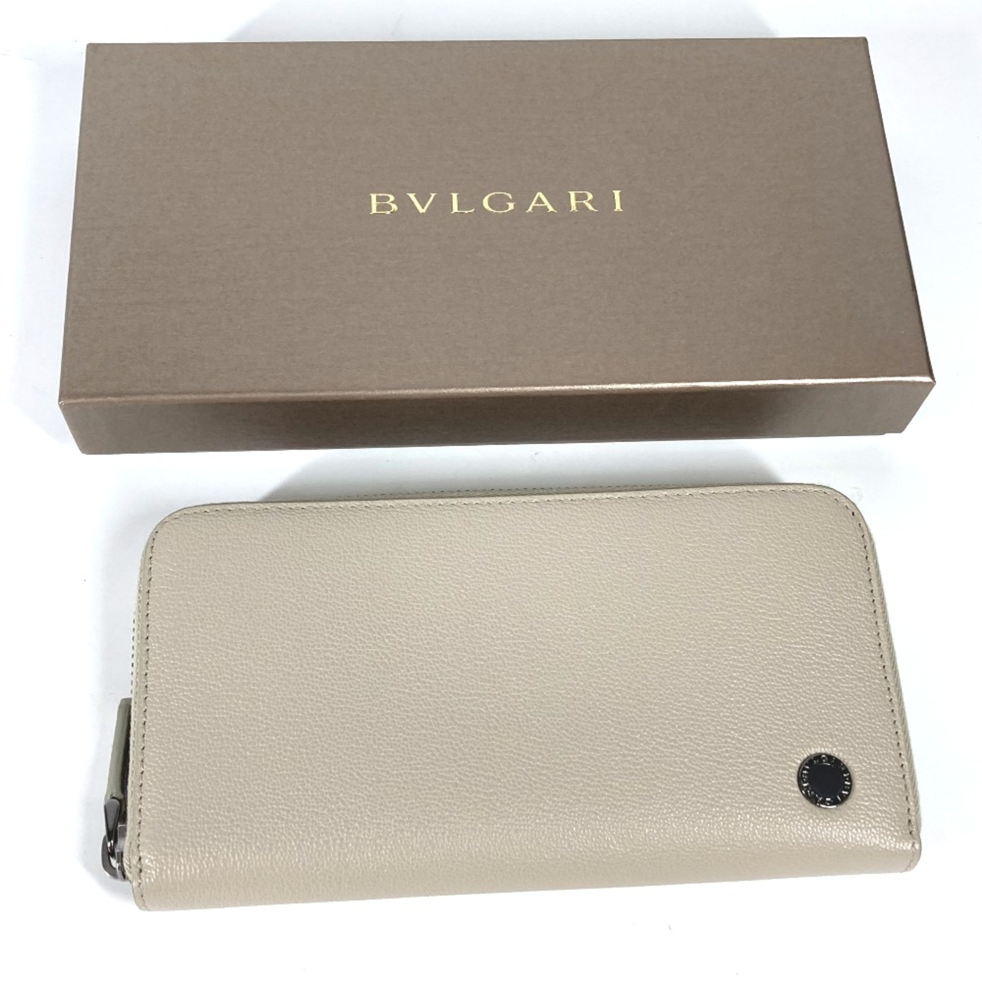 Bulgari Long wallet Zip Around Long Wallet IvoryBased