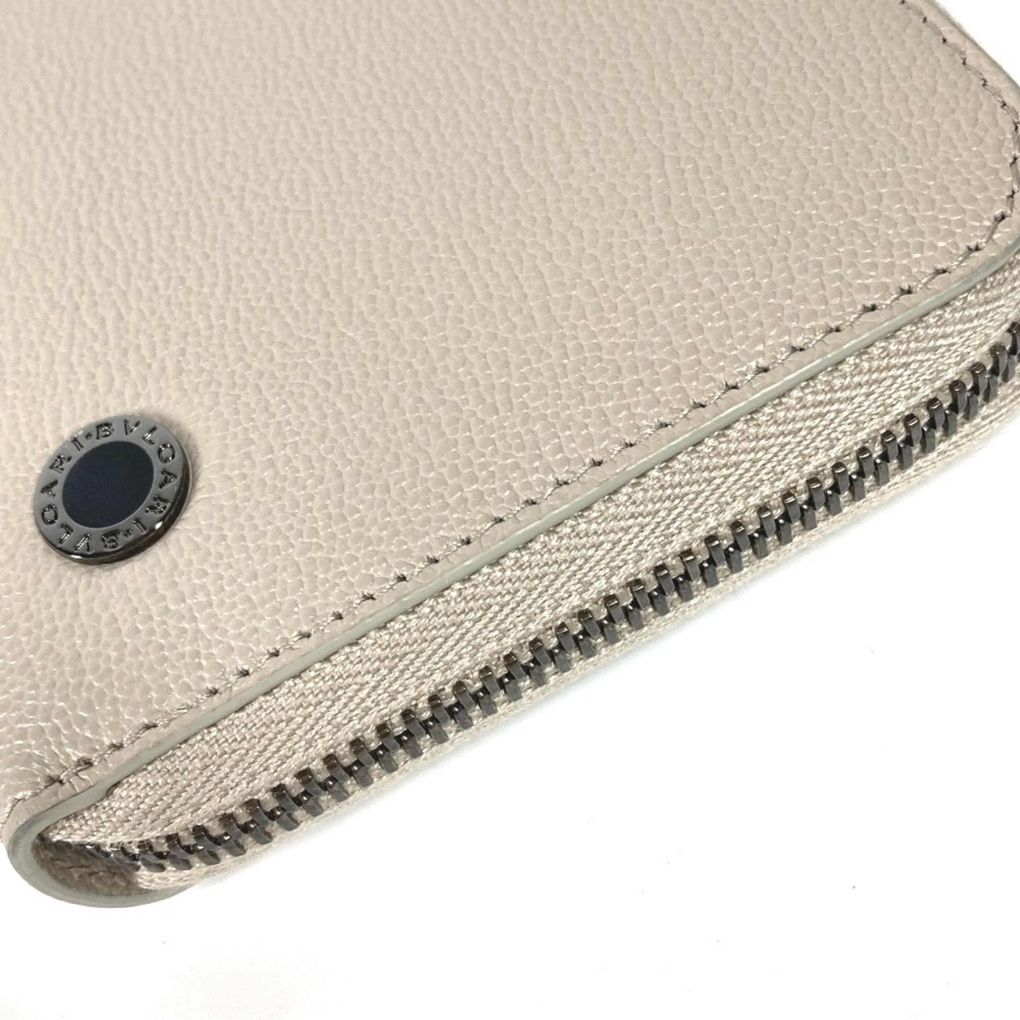 Bulgari Long wallet Zip Around Long Wallet IvoryBased