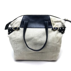 CELINE Studs Tote Bag Beige Beige x Black