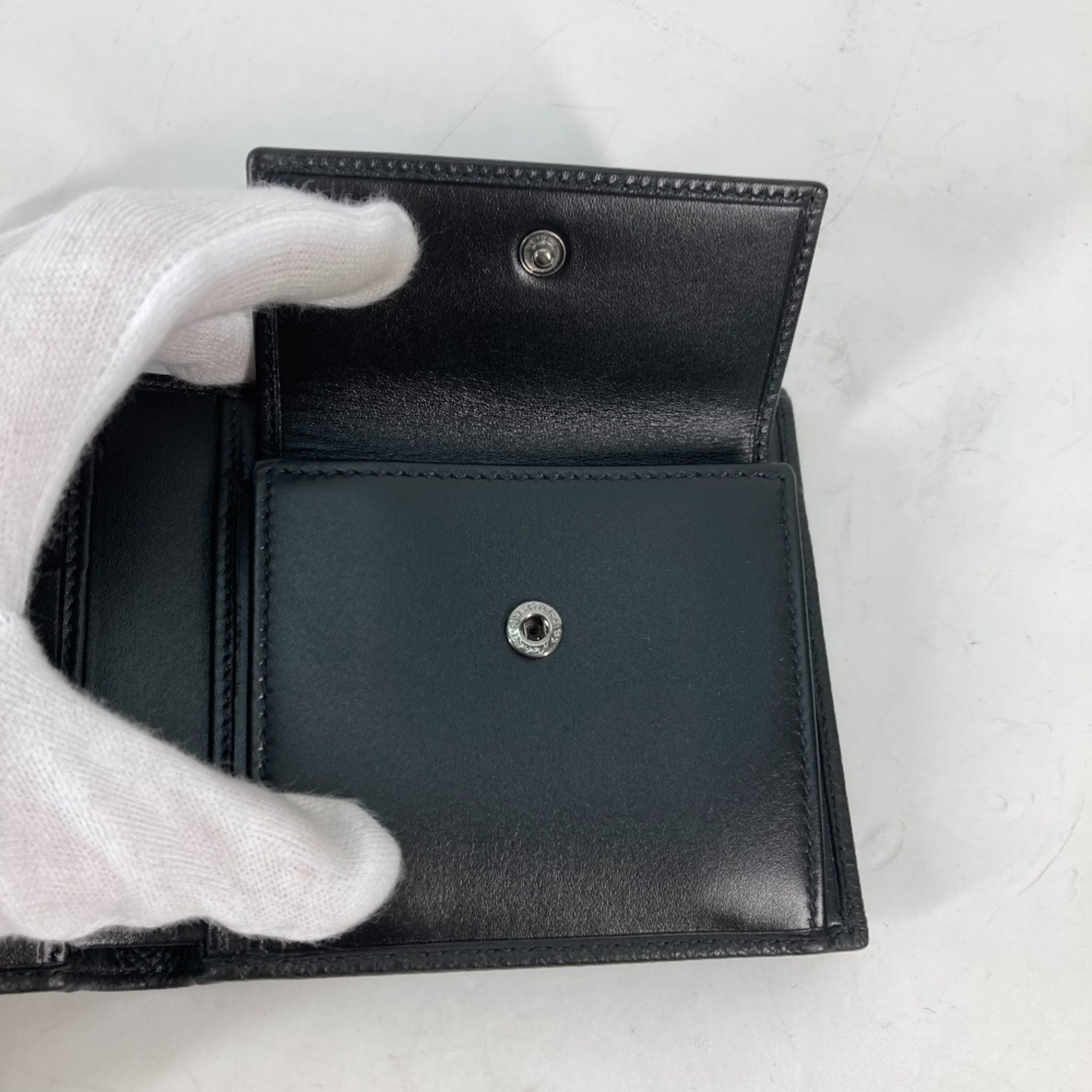 Bulgari Compact wallet Folded wallet Black