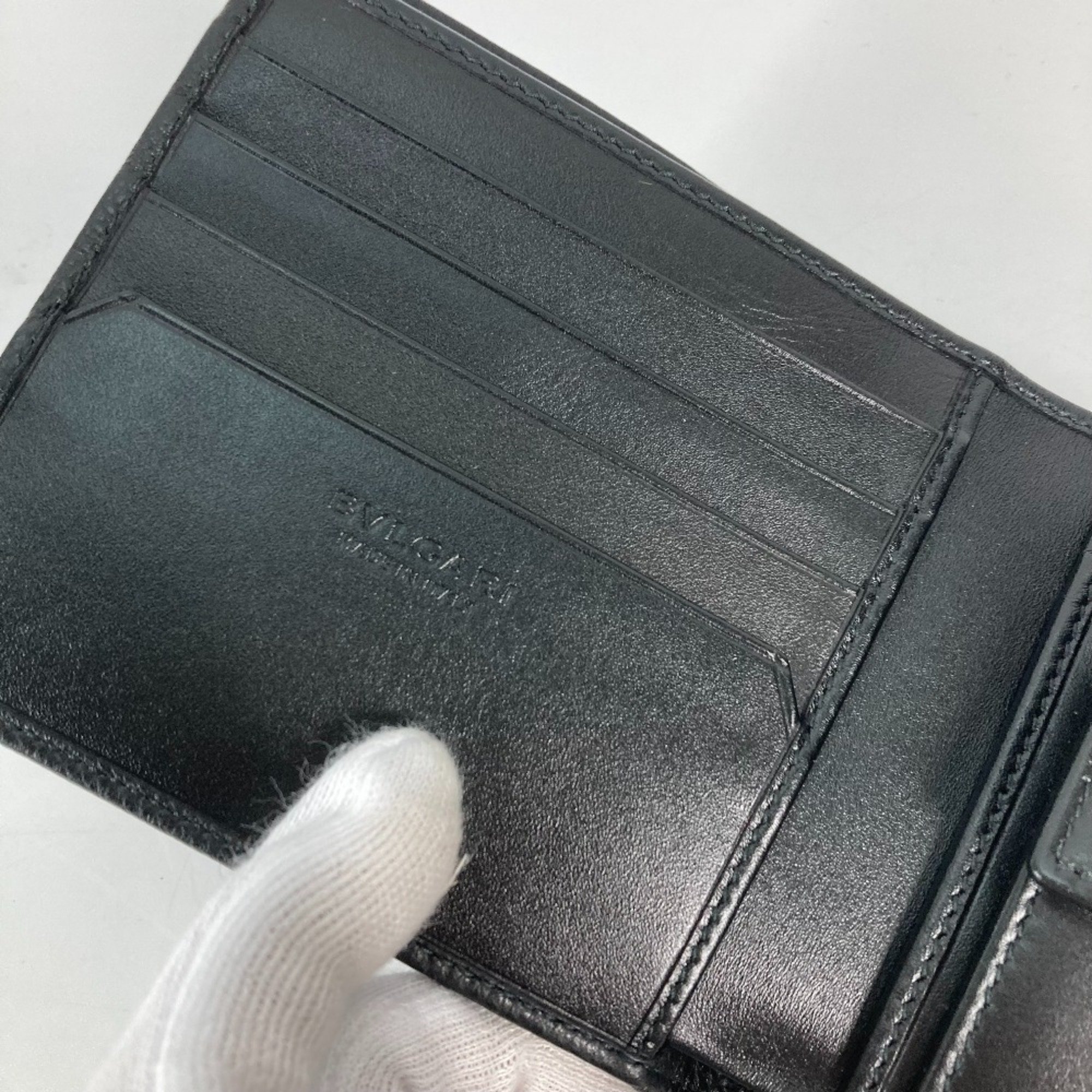 Bulgari Compact wallet Folded wallet Black