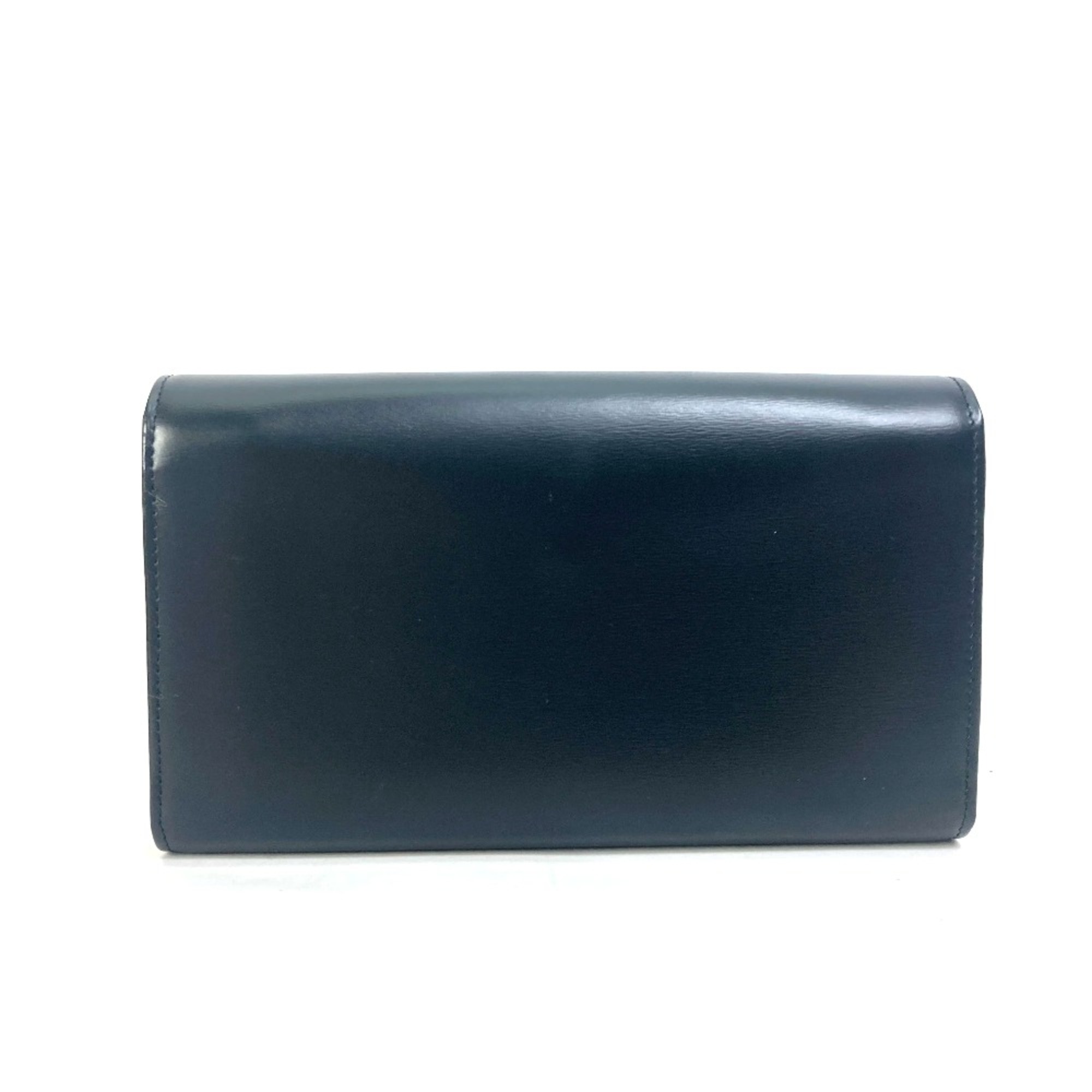 Cartier Three fold Long Wallet Black SilverHardware