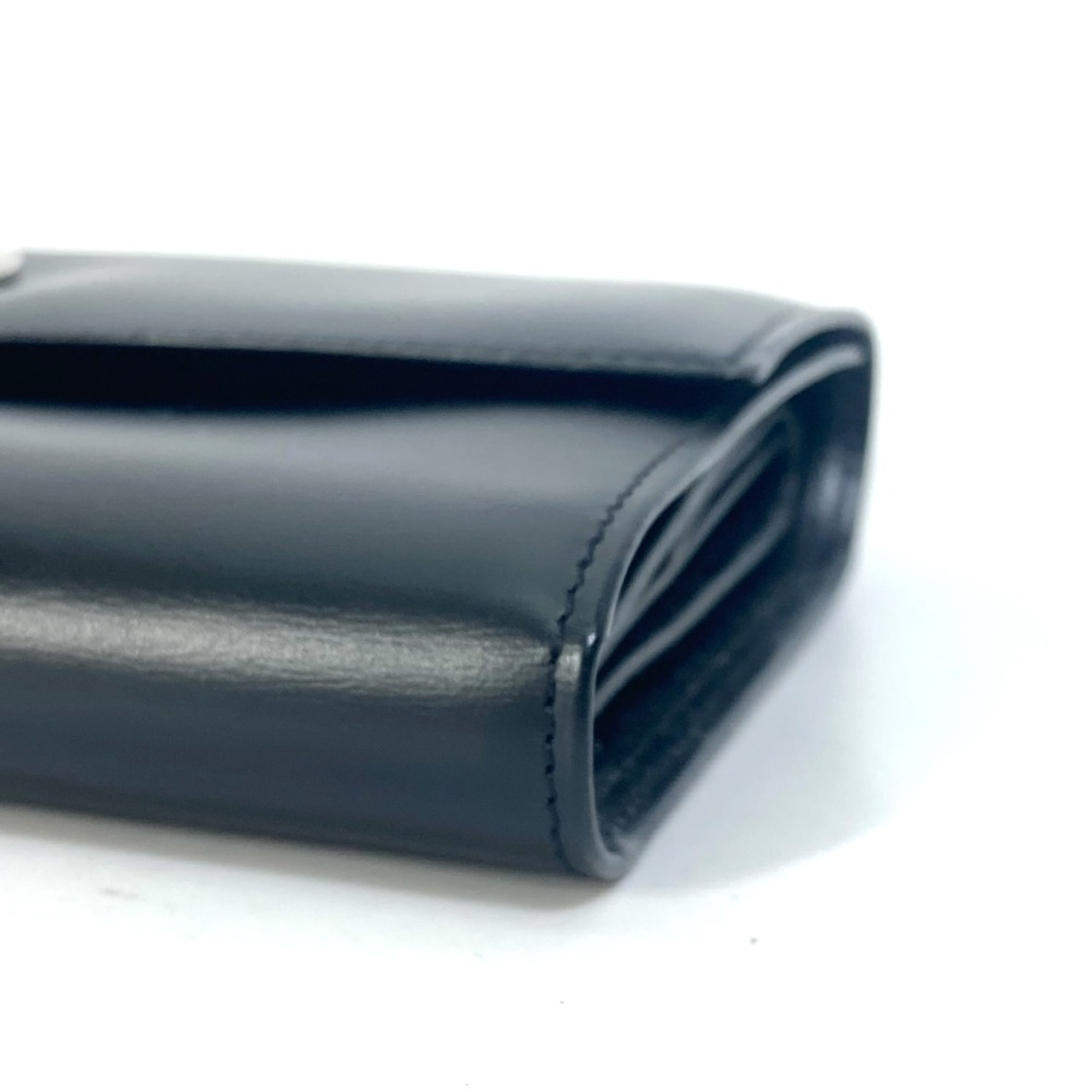 Cartier Three fold Long Wallet Black SilverHardware