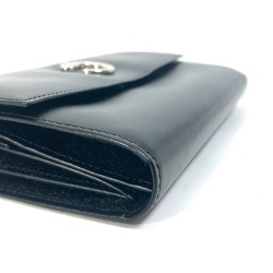 Cartier Three fold Long Wallet Black SilverHardware