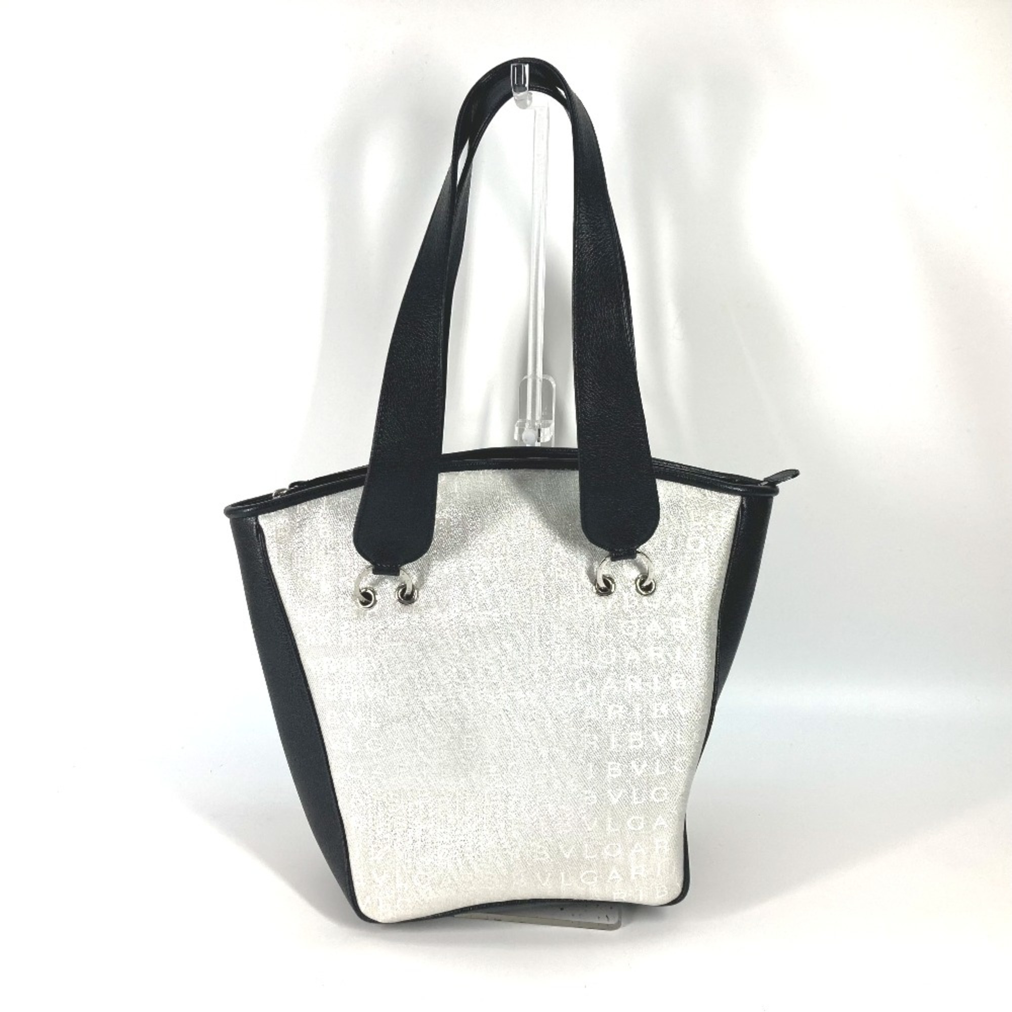 Bulgari Logo mania Tote Bag Shoulder bag Hand Bag White Black