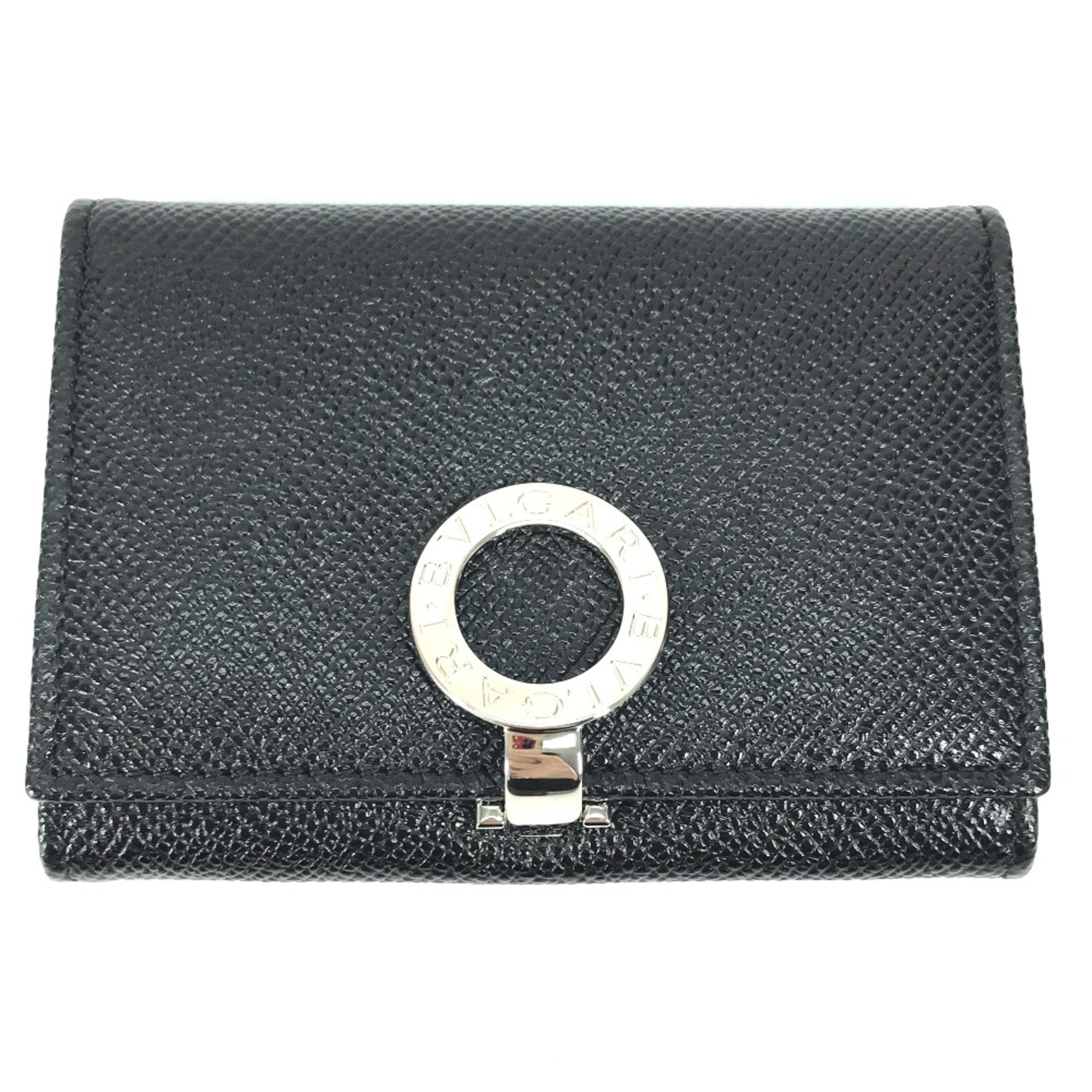 Bulgari 30420 Bifold Business Card Holder Pass Case Card Case Black