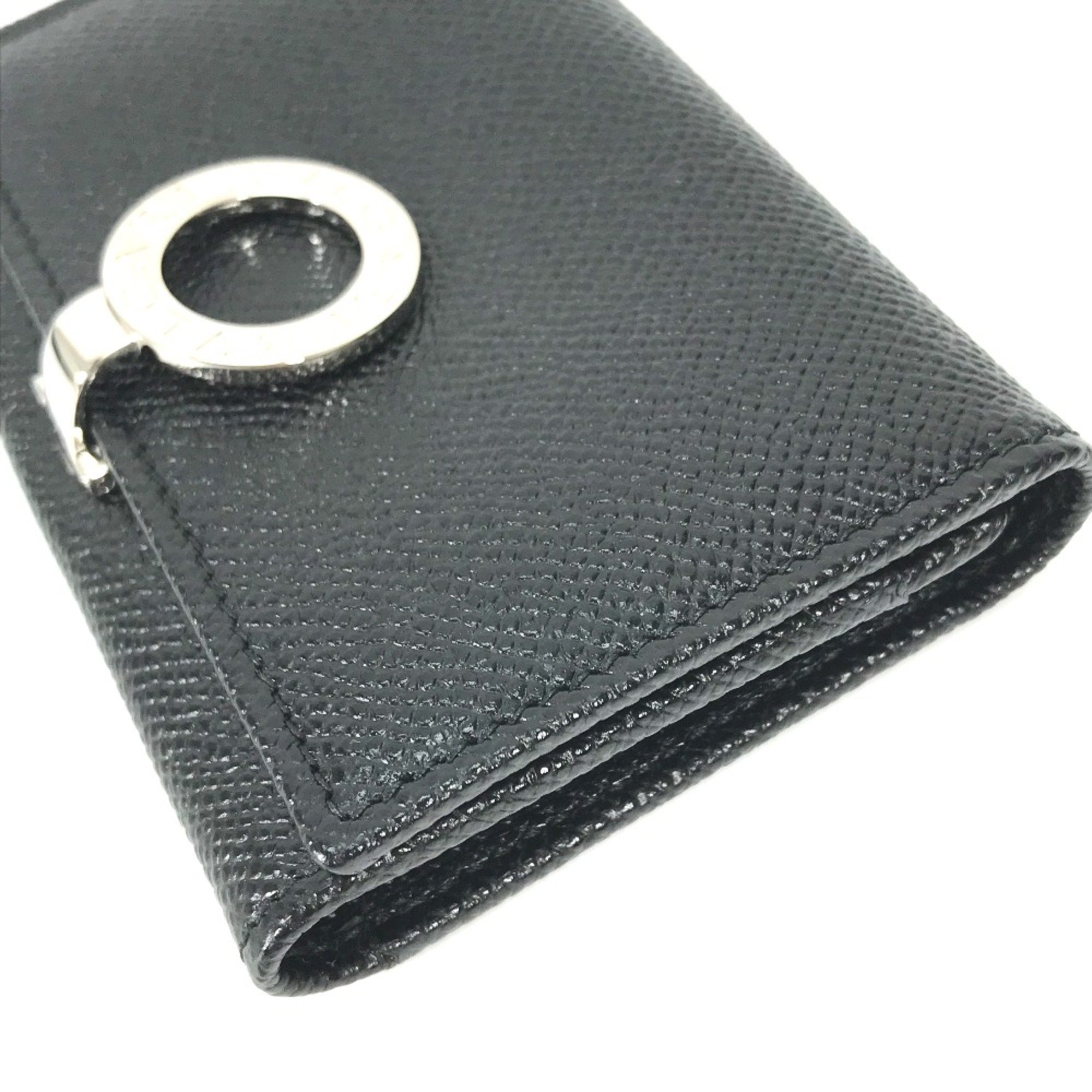 Bulgari 30420 Bifold Business Card Holder Pass Case Card Case Black