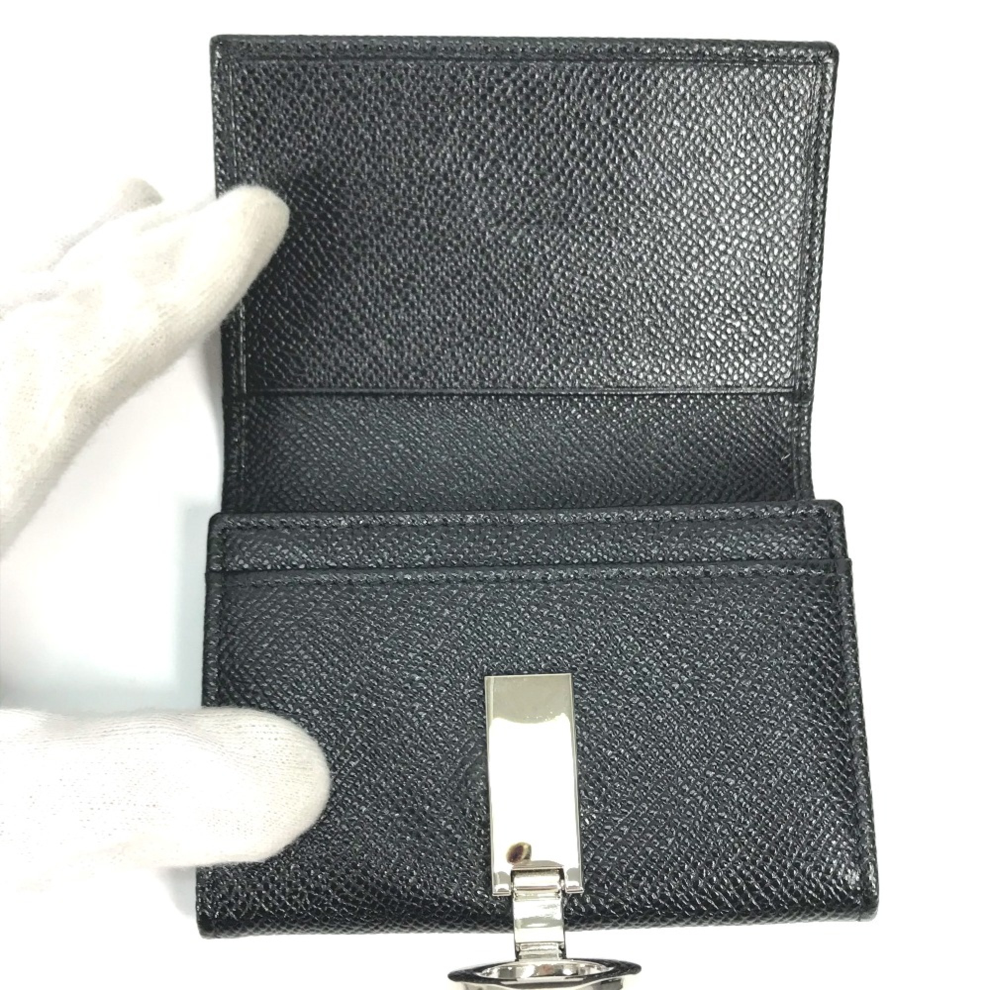 Bulgari 30420 Bifold Business Card Holder Pass Case Card Case Black