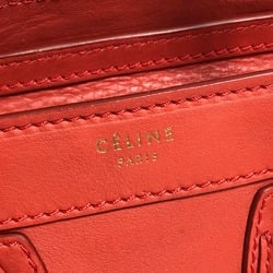 CELINE 168243 Nano Shopper Bag Crossbody Shoulder Bag Hand Bag Lipstick Red Red