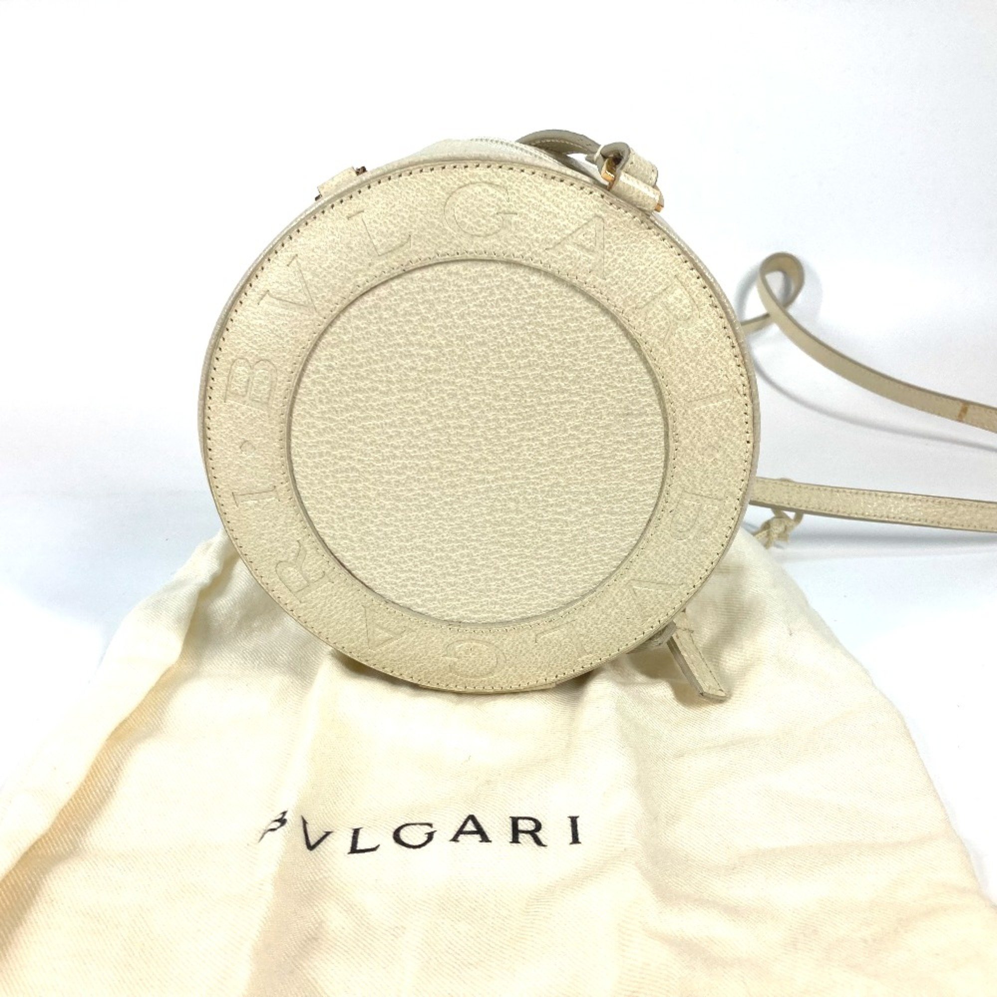 Bulgari logo Round bag Crossbody Shoulder Bag IvoryBased