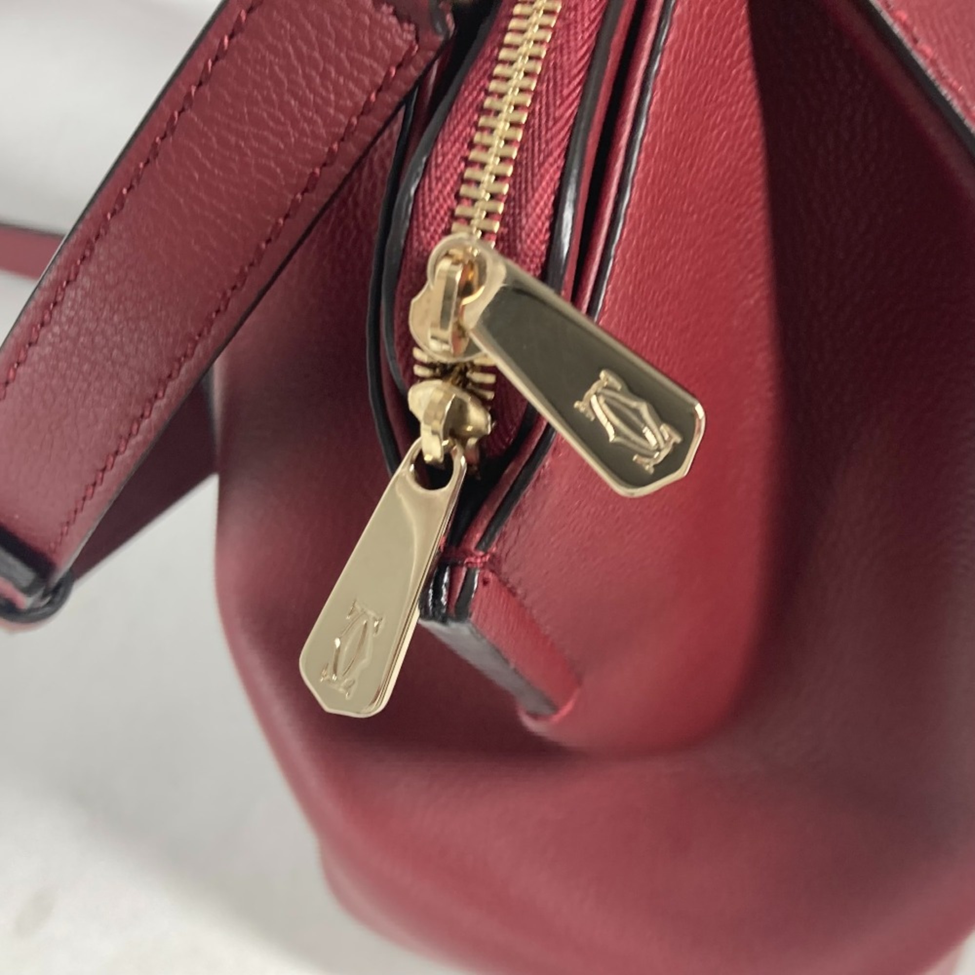 Cartier L1001829 Logo 2WAY Bag Shoulder Bag Crossbody Bag Tote Bag Hand Bag Bordeaux