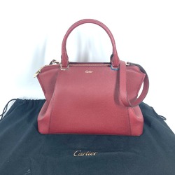 Cartier L1001829 Logo 2WAY Bag Shoulder Bag Crossbody Bag Tote Bag Hand Bag Bordeaux