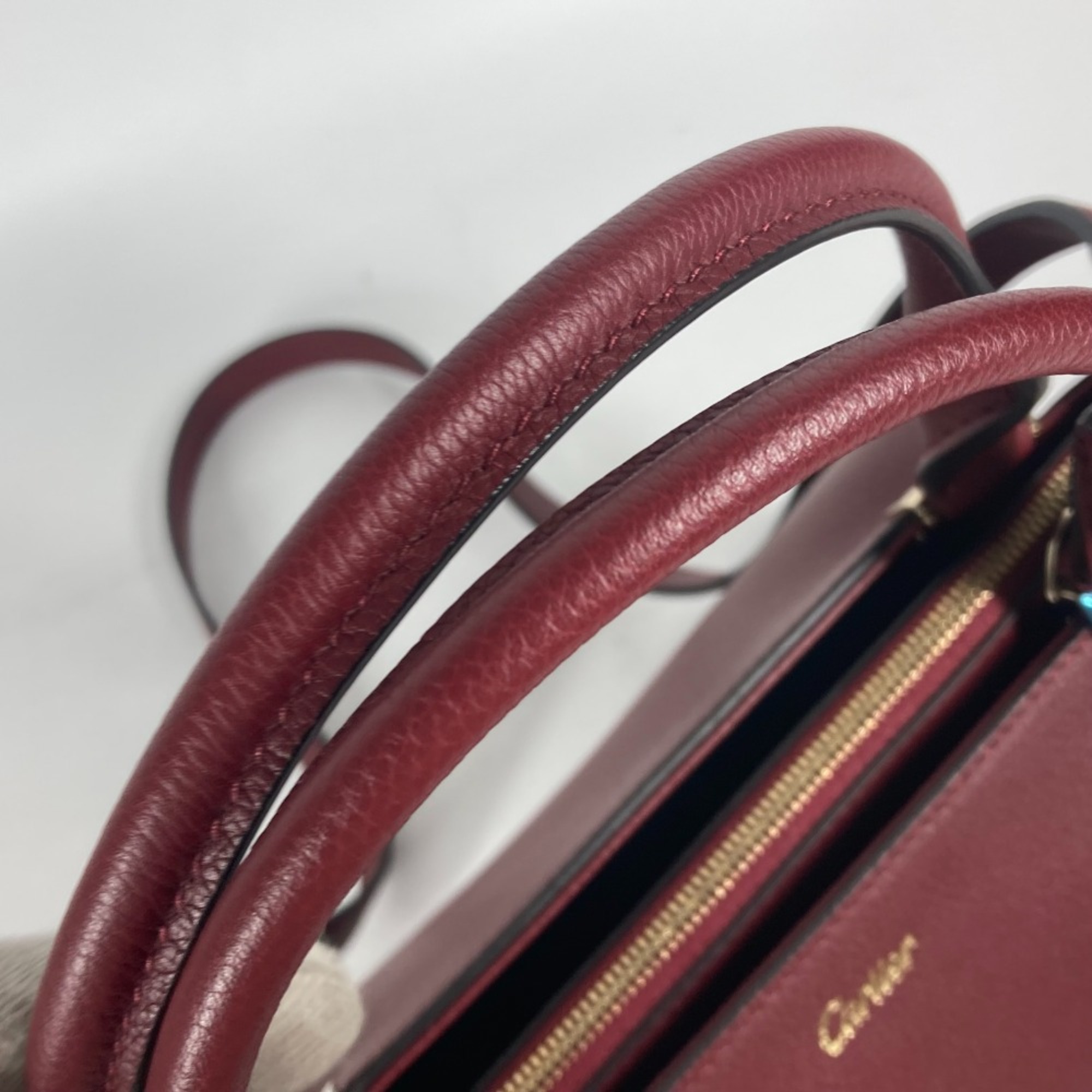 Cartier L1001829 Logo 2WAY Bag Shoulder Bag Crossbody Bag Tote Bag Hand Bag Bordeaux