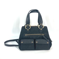 Bulgari Bag Shoulder Bag Tote Bag 2WAY bag Crossbody Hand Bag Black Gold