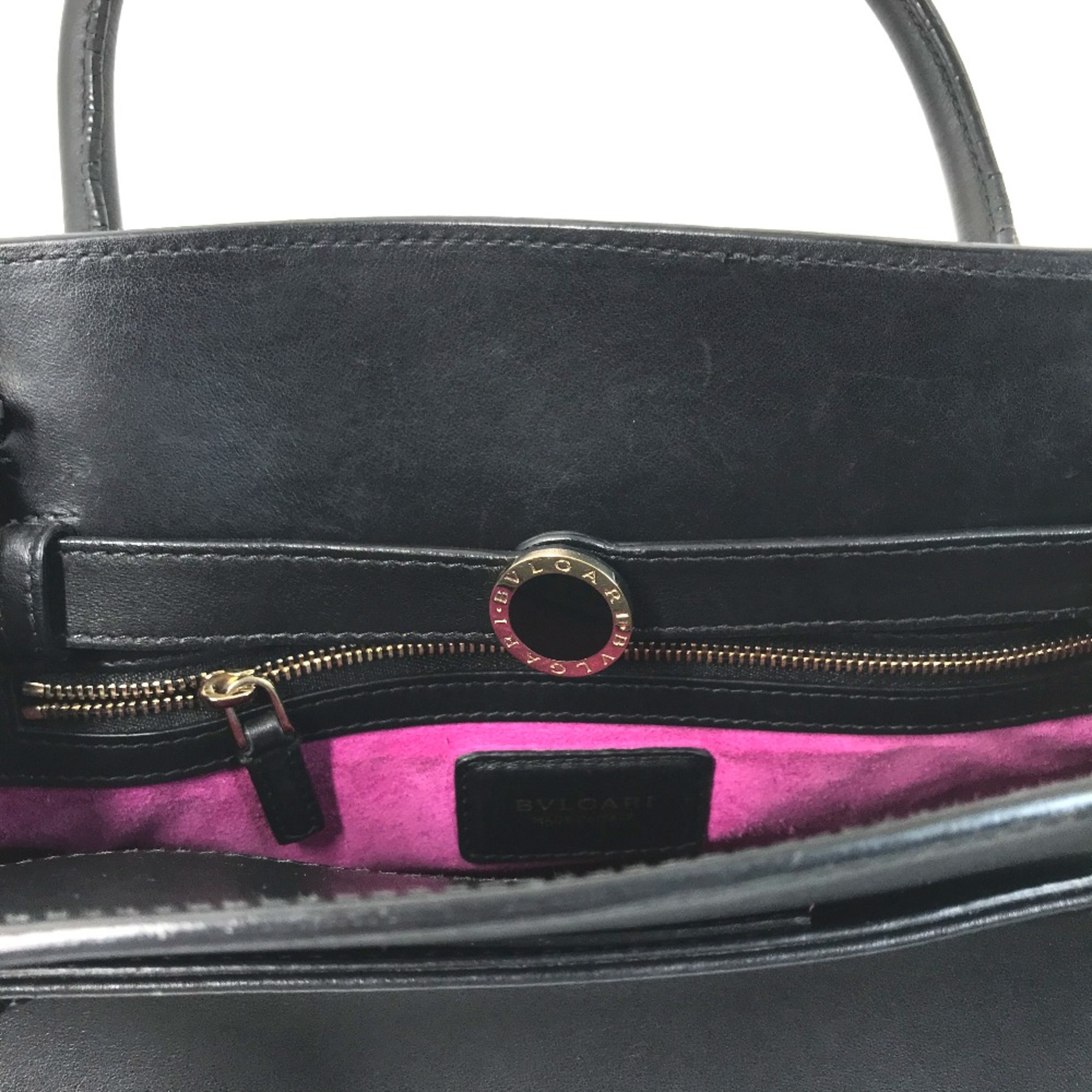 Bulgari Crossbody bag 2WAY bag Tote Bag Shoulder Bag Black purple