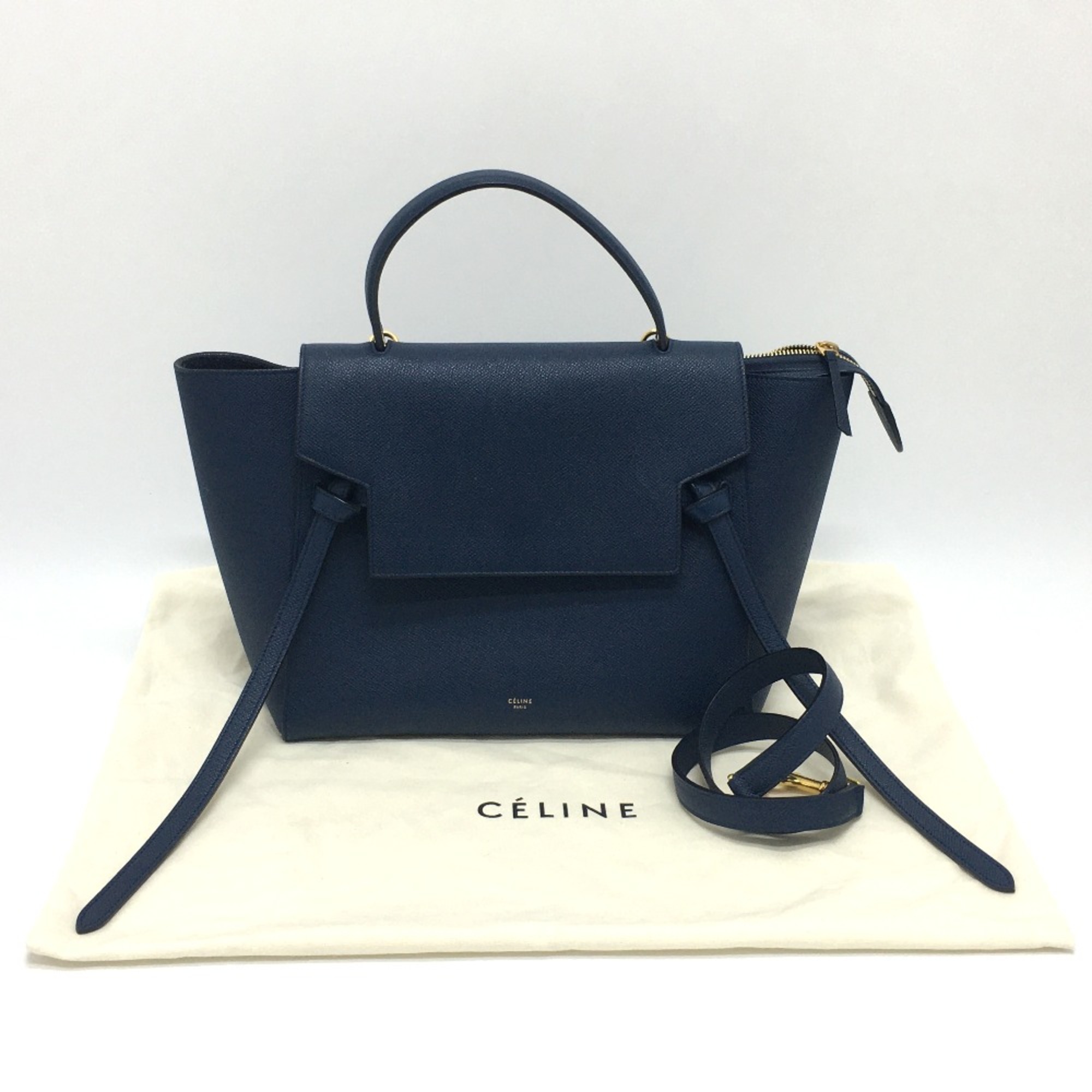 CELINE 176103ZVA.07DS flap Bag Semi Shoulder Bag Hand Bag Deep sea blue Navy