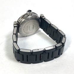 Cartier W3140003 Quartz Date Wristwatch Silver Black belt