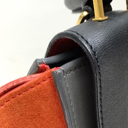 CELINE bag trapeze Shoulder Bag Black Gray x Black x Orange