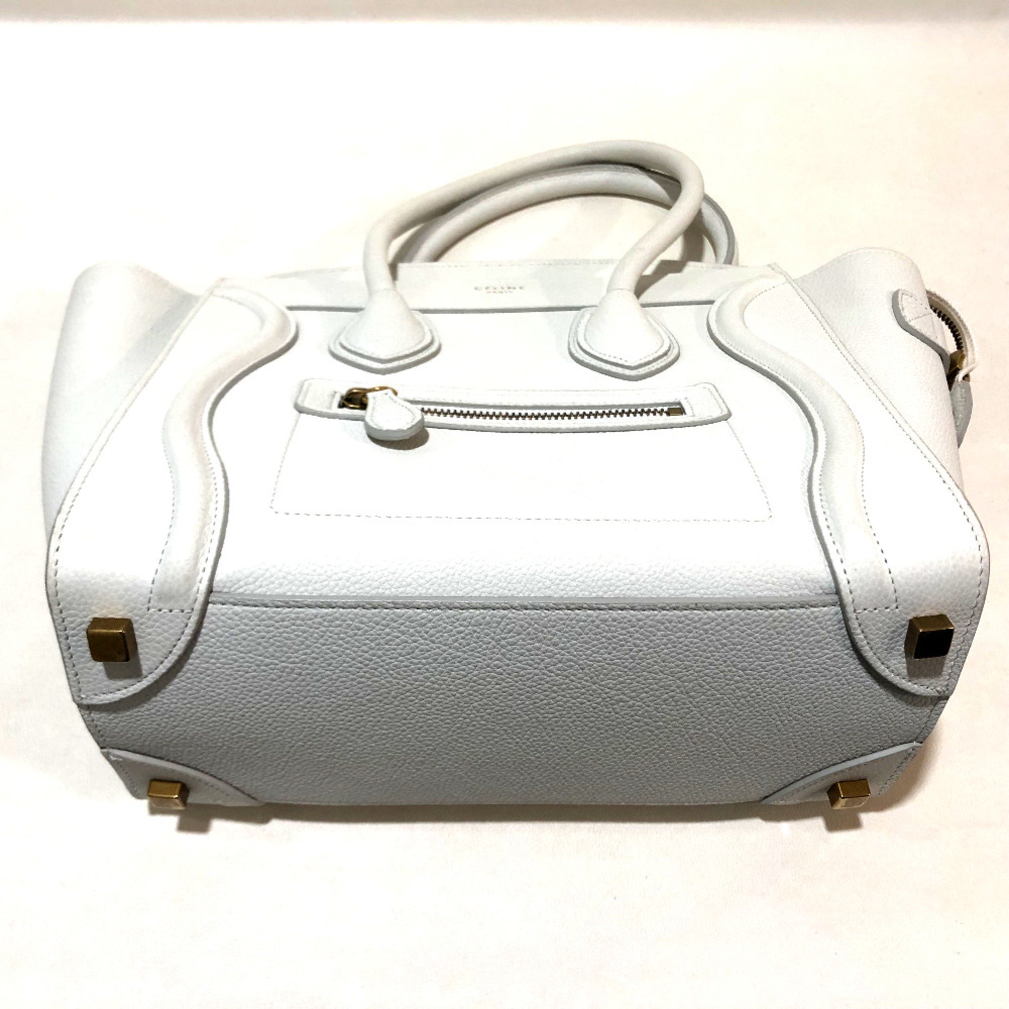 CELINE 167793 Tote Bag bag luggage Hand Bag White Off White x Sky Blue