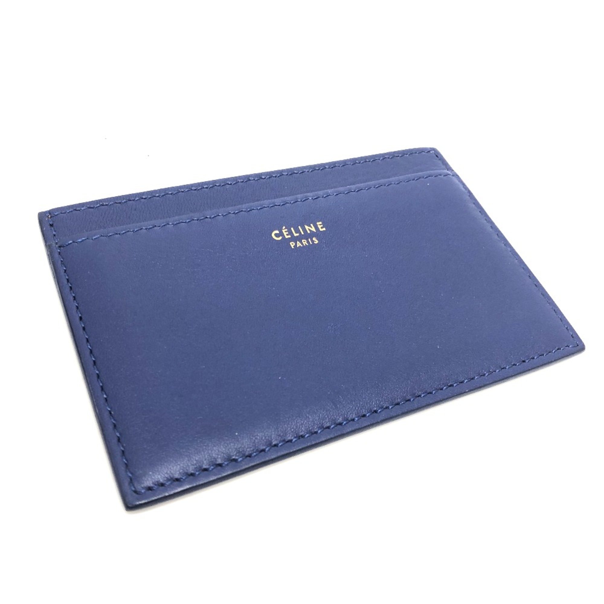 CELINE logo Card Case Blue /Beige