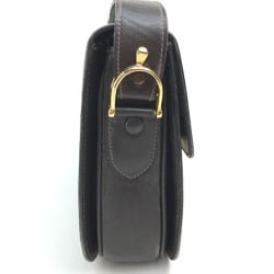 CELINE vintage Bag Shoulder Bag Dark Brown x GoldHardware