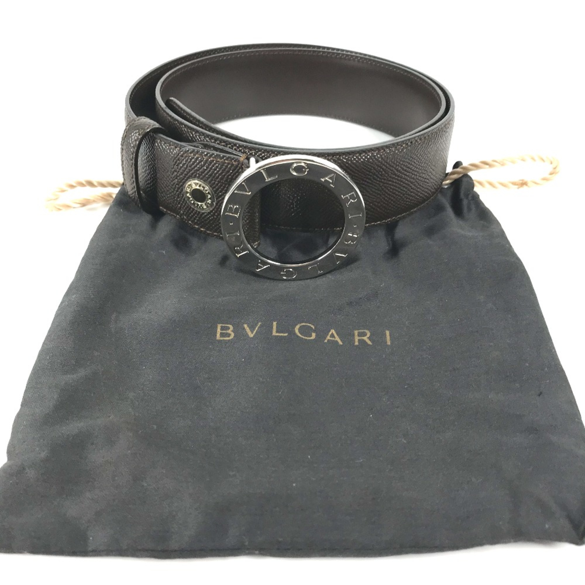 Bulgari belt Dark brown SilverHardware