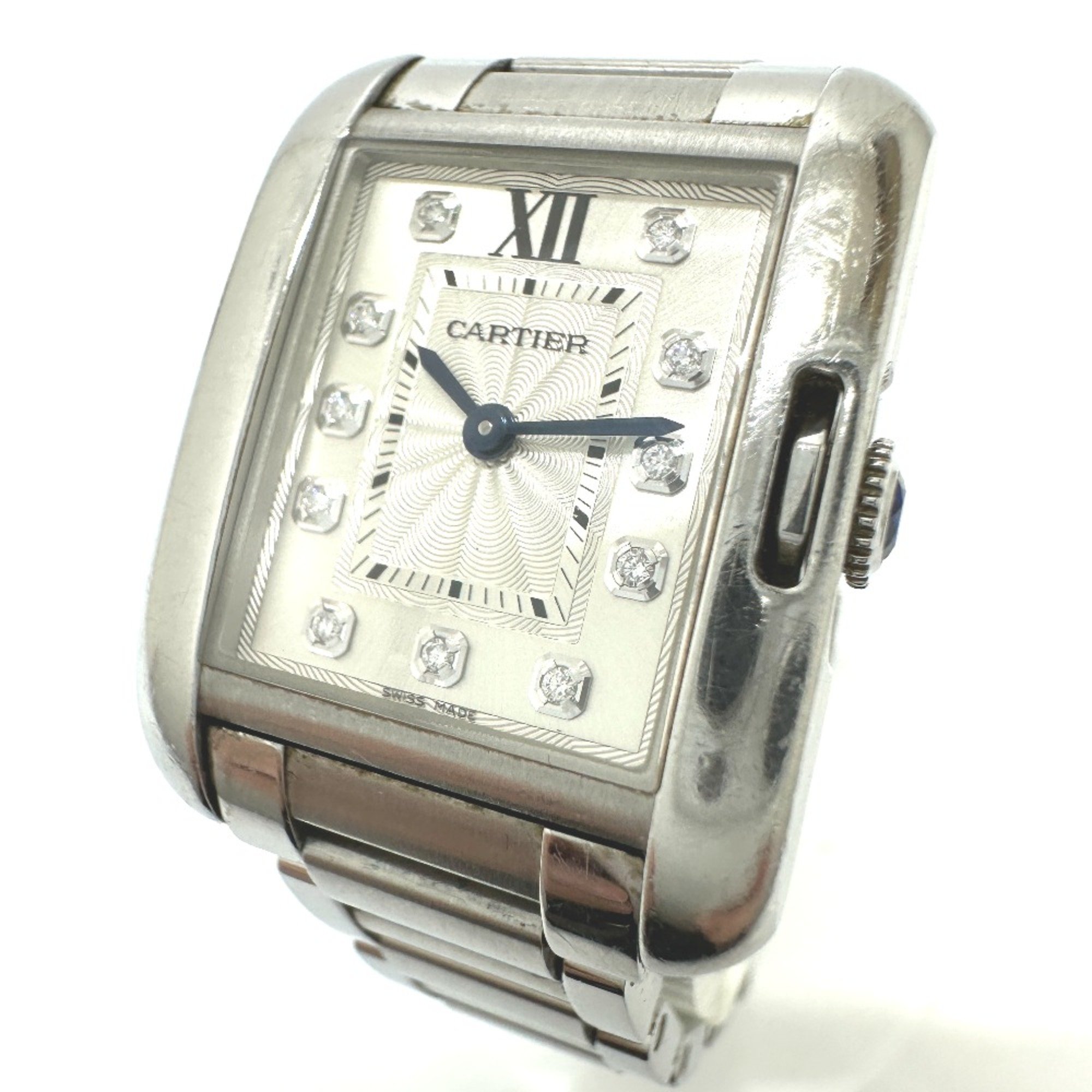 Cartier W4TA0003 11P diamond quartz Wristwatch Silver