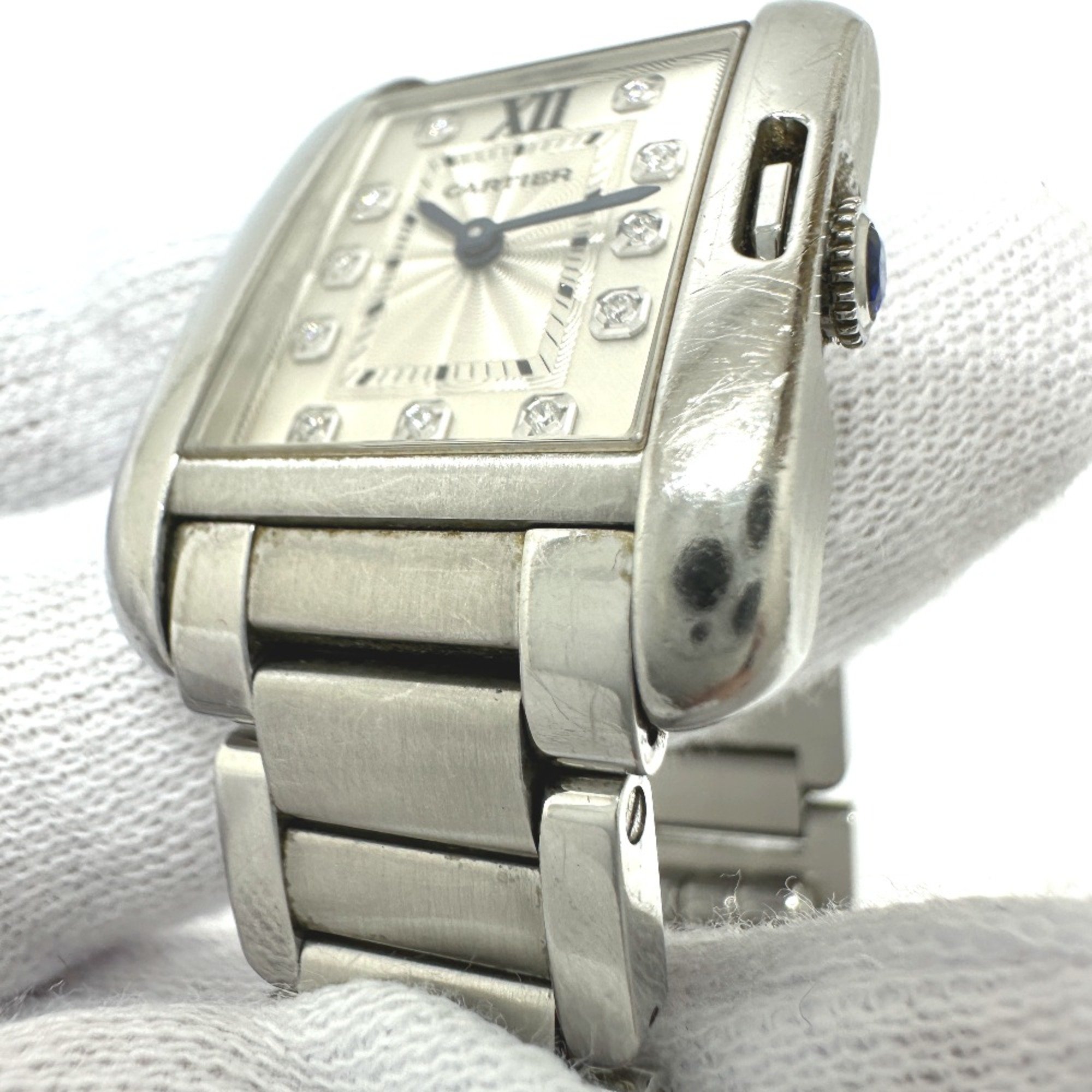 Cartier W4TA0003 11P diamond quartz Wristwatch Silver