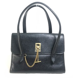 CELINE vintage Bag Tote Bag Hand Bag Black x GoldHardware