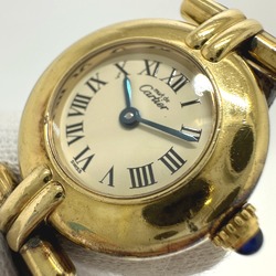 Cartier Vintage quartz Wristwatch Gold Brown belt