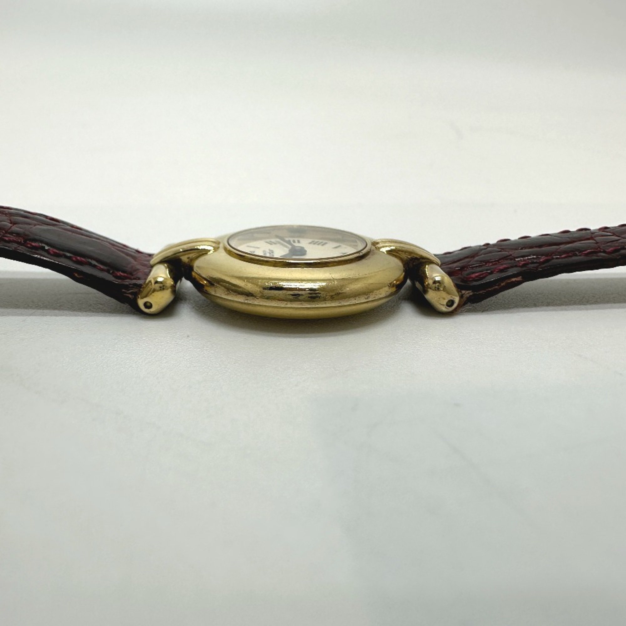 Cartier Vintage quartz Wristwatch Gold Brown belt