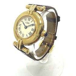 Cartier Vintage quartz Wristwatch Gold Brown belt