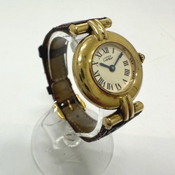 Cartier Vintage quartz Wristwatch Gold Brown belt