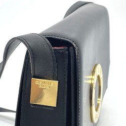 CELINE logo Bag Crossbody Shoulder Bag Black GoldHardware