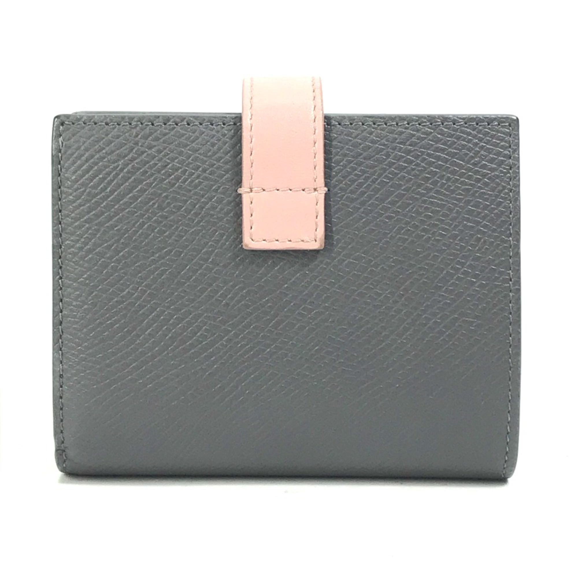 CELINE 10H263BRU.10GV Bicolor Compact Trifold wallet Gray x pink