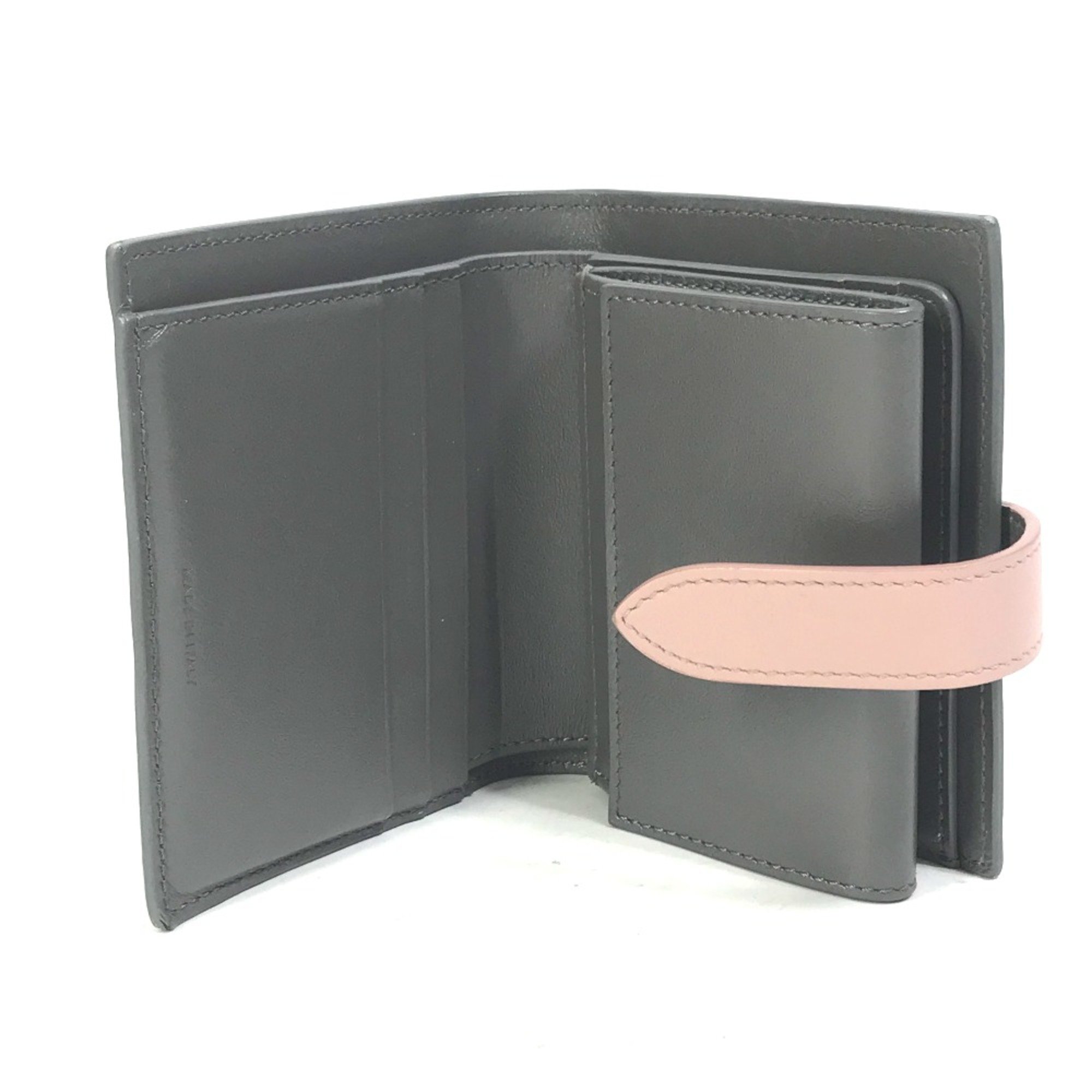 CELINE 10H263BRU.10GV Bicolor Compact Trifold wallet Gray x pink