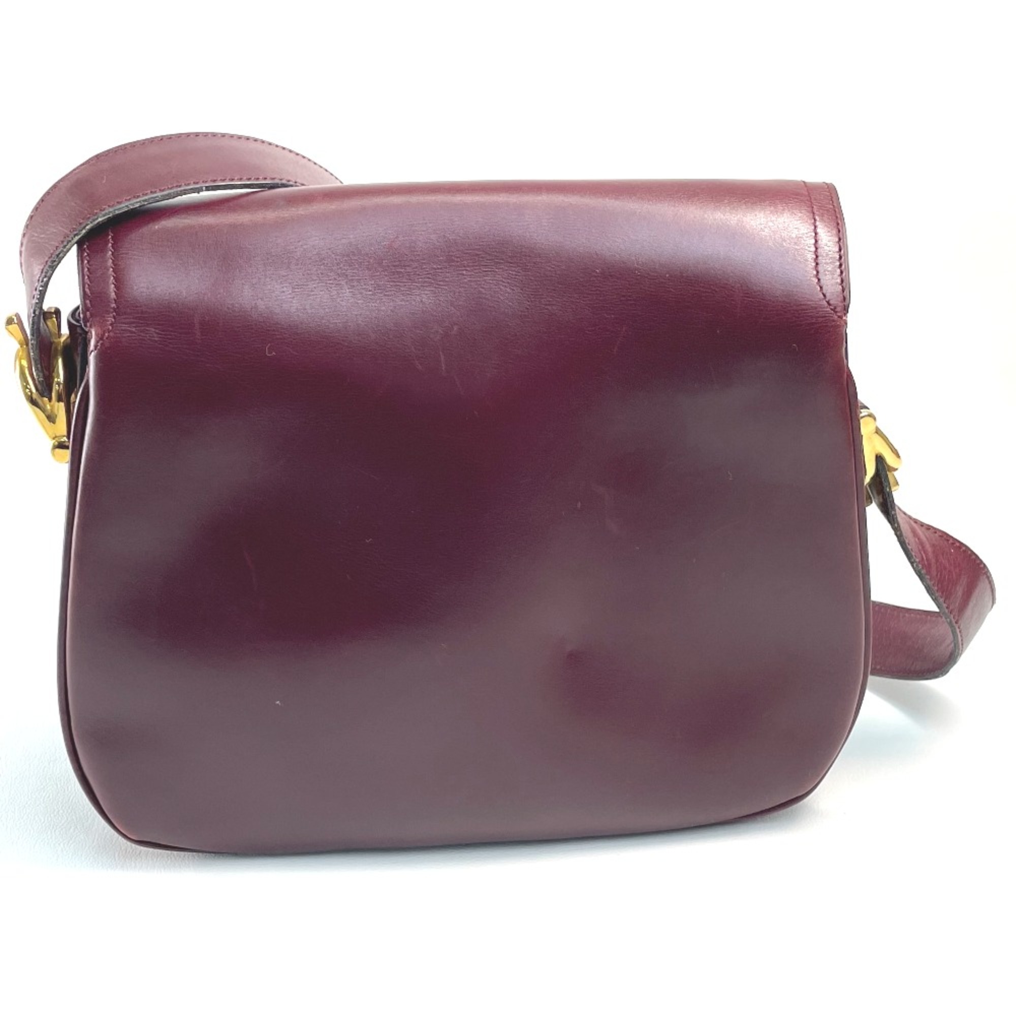 CELINE logo bag shawl Shoulder Bag Bordeaux Based