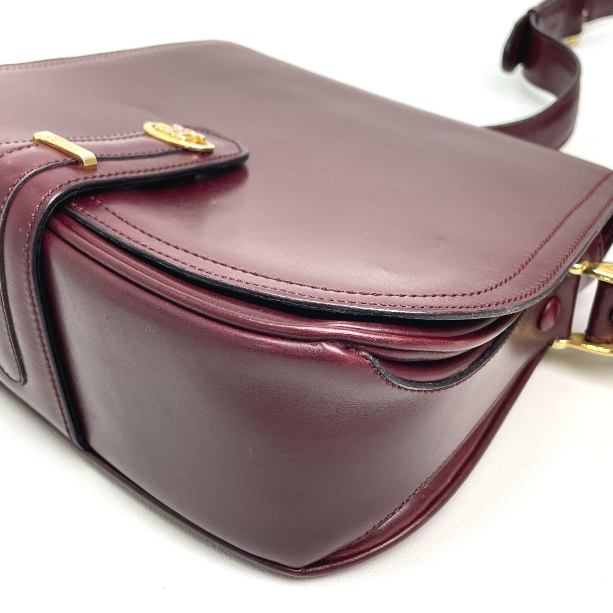 CELINE logo bag shawl Shoulder Bag Bordeaux Based