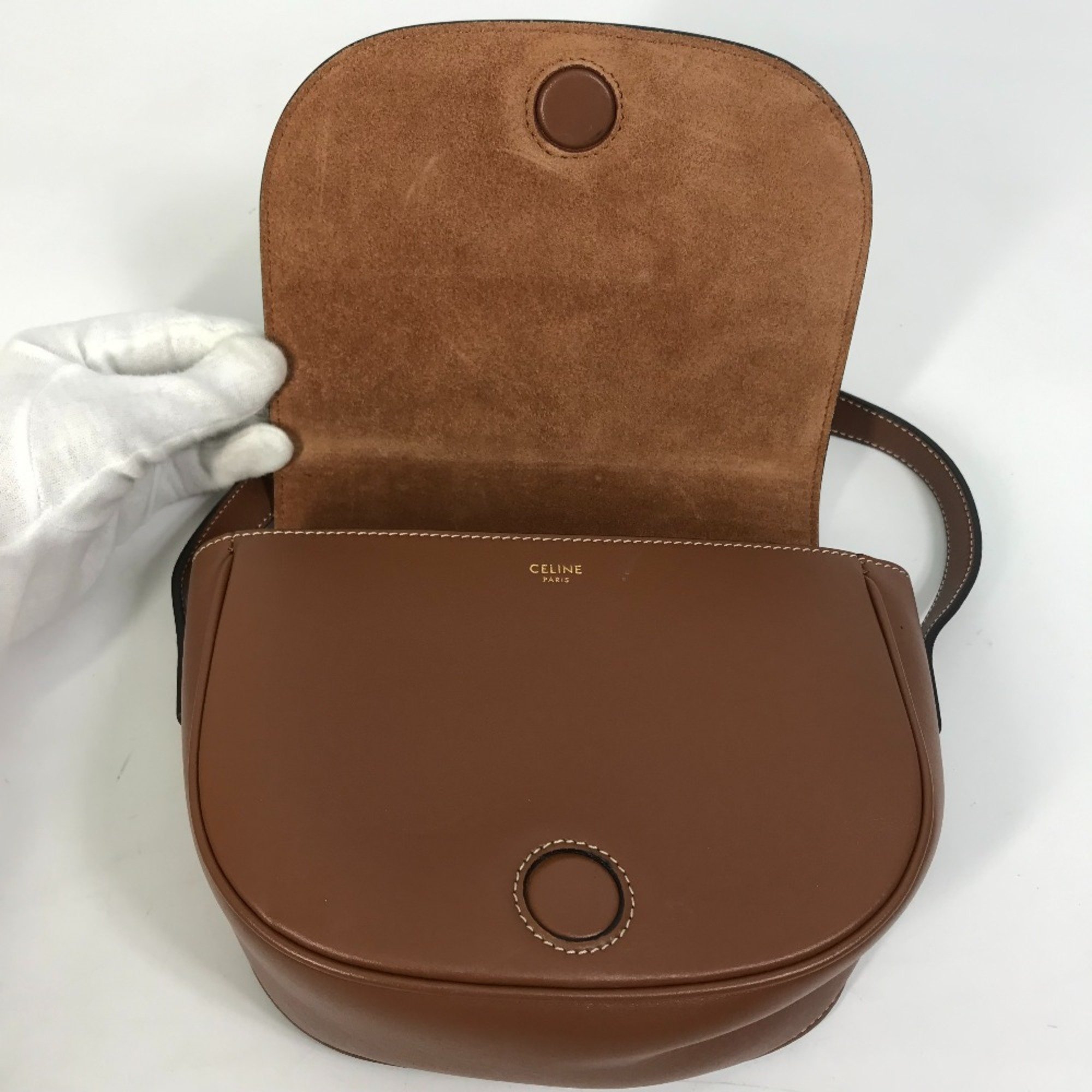 CELINE 198263DU3 Crossbody Pochette Bag Shoulder Bag Tan Brown