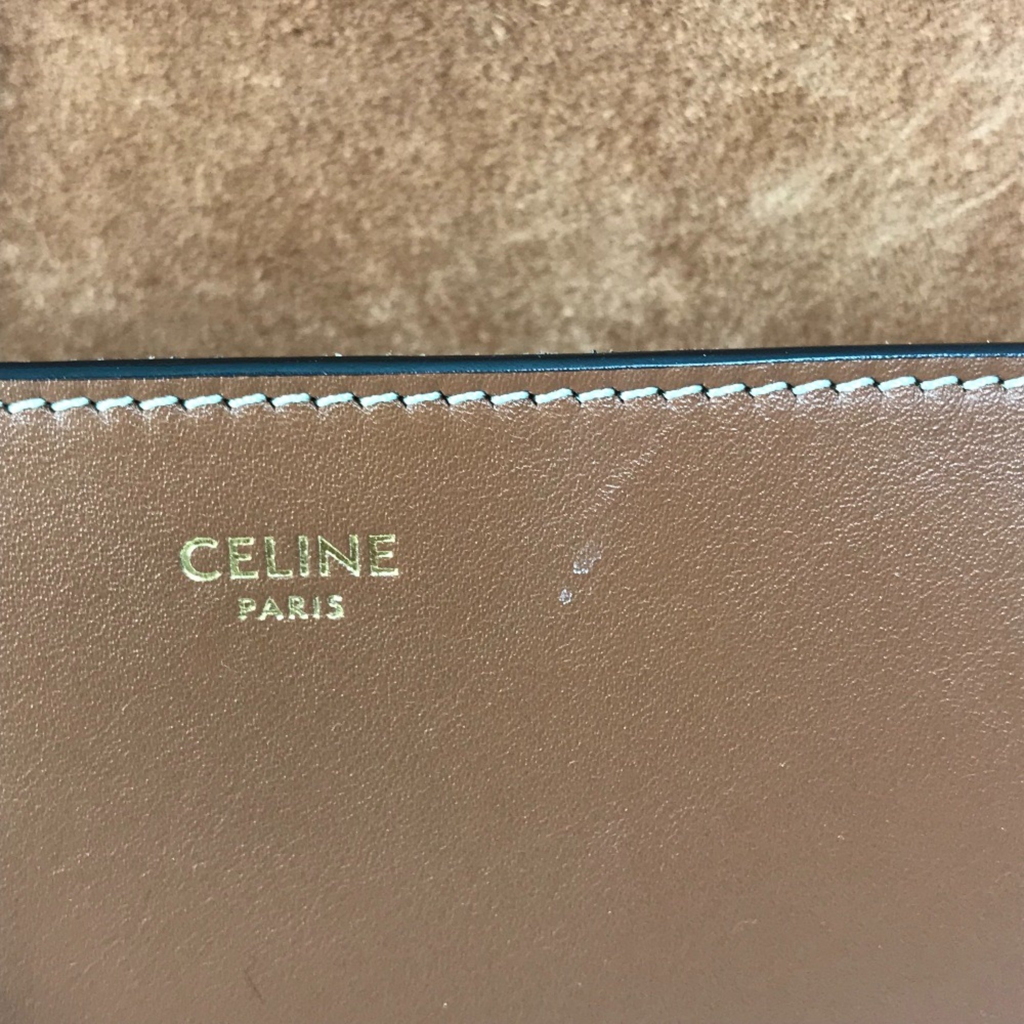 CELINE 198263DU3 Crossbody Pochette Bag Shoulder Bag Tan Brown