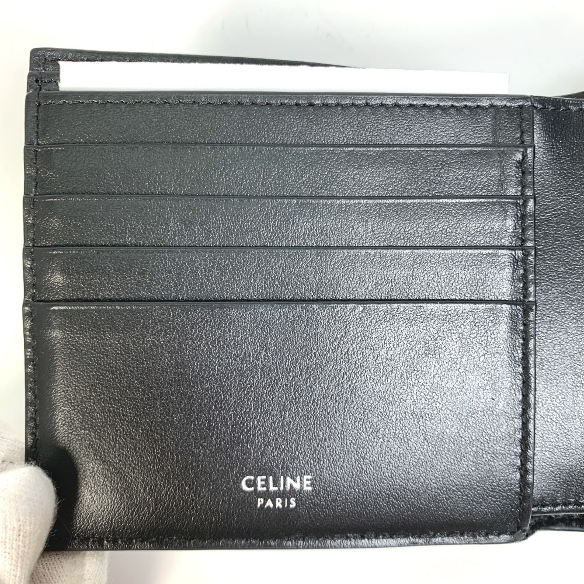 CELINE 10C873DME logo Folded wallet Black