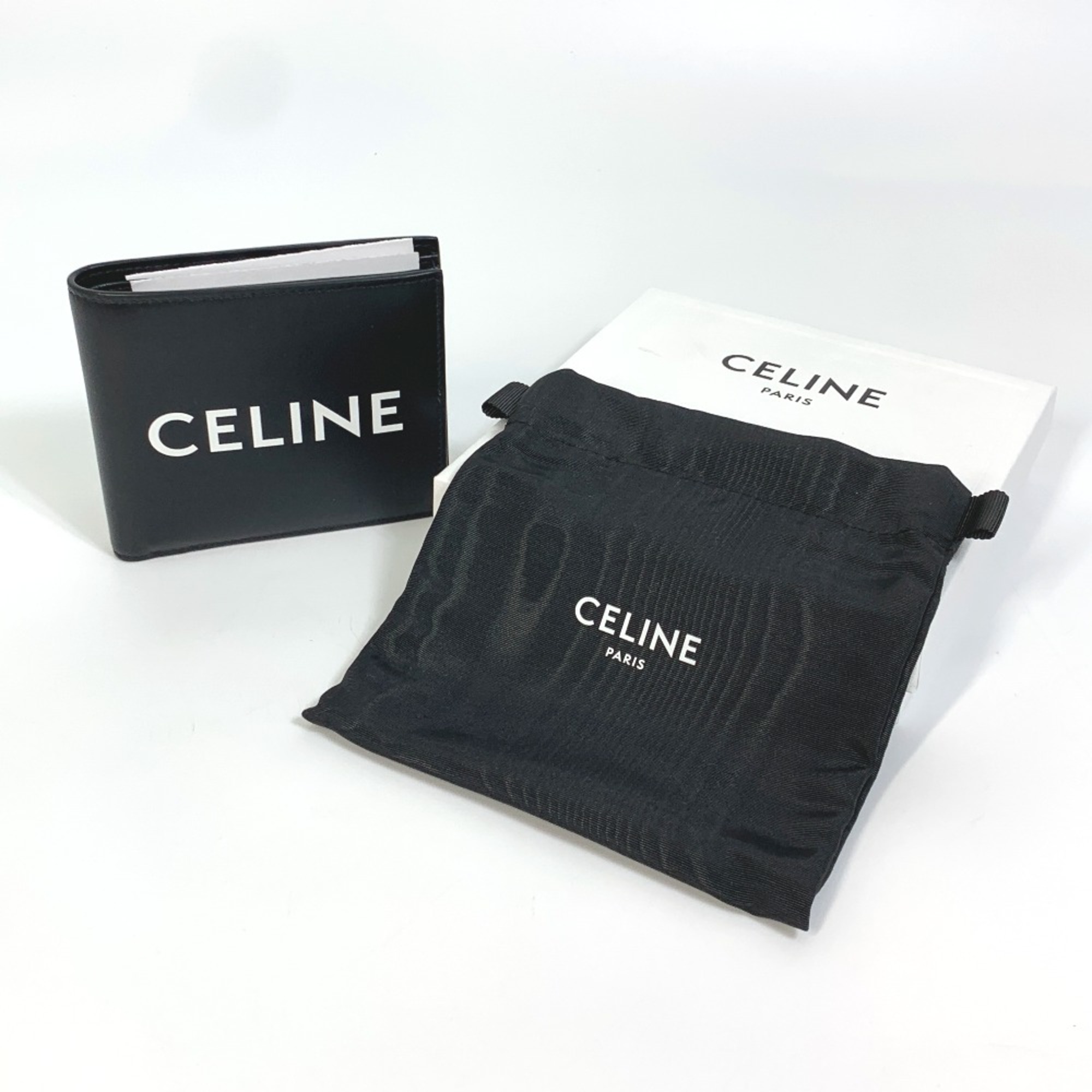 CELINE 10C873DME logo Folded wallet Black