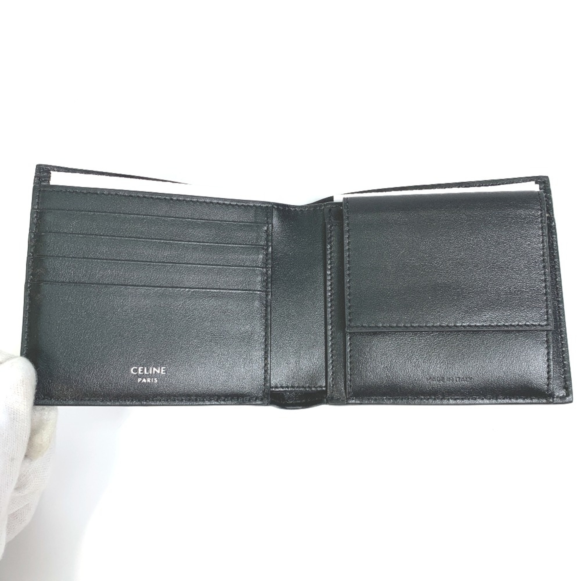 CELINE 10C873DME logo Folded wallet Black