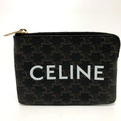 CELINE 10C662CA2 Triomphe Accessory case Coin Compartment coin purse Brown GoldHardware