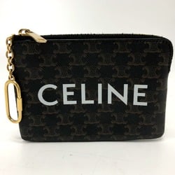 CELINE 10C662CA2 Triomphe Accessory case Coin Compartment coin purse Brown GoldHardware