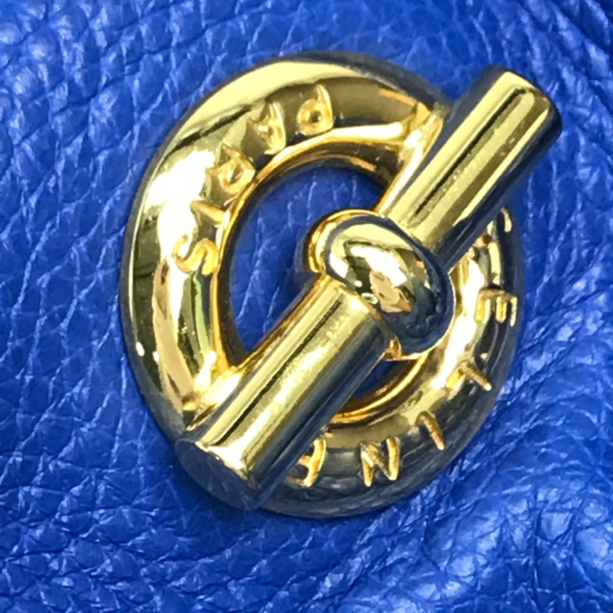 CELINE vintage Pouch Blue x GoldHardware