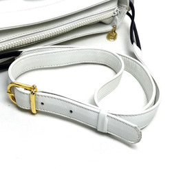 CELINE Ribbon motif Bag Shoulder Bag White x Black